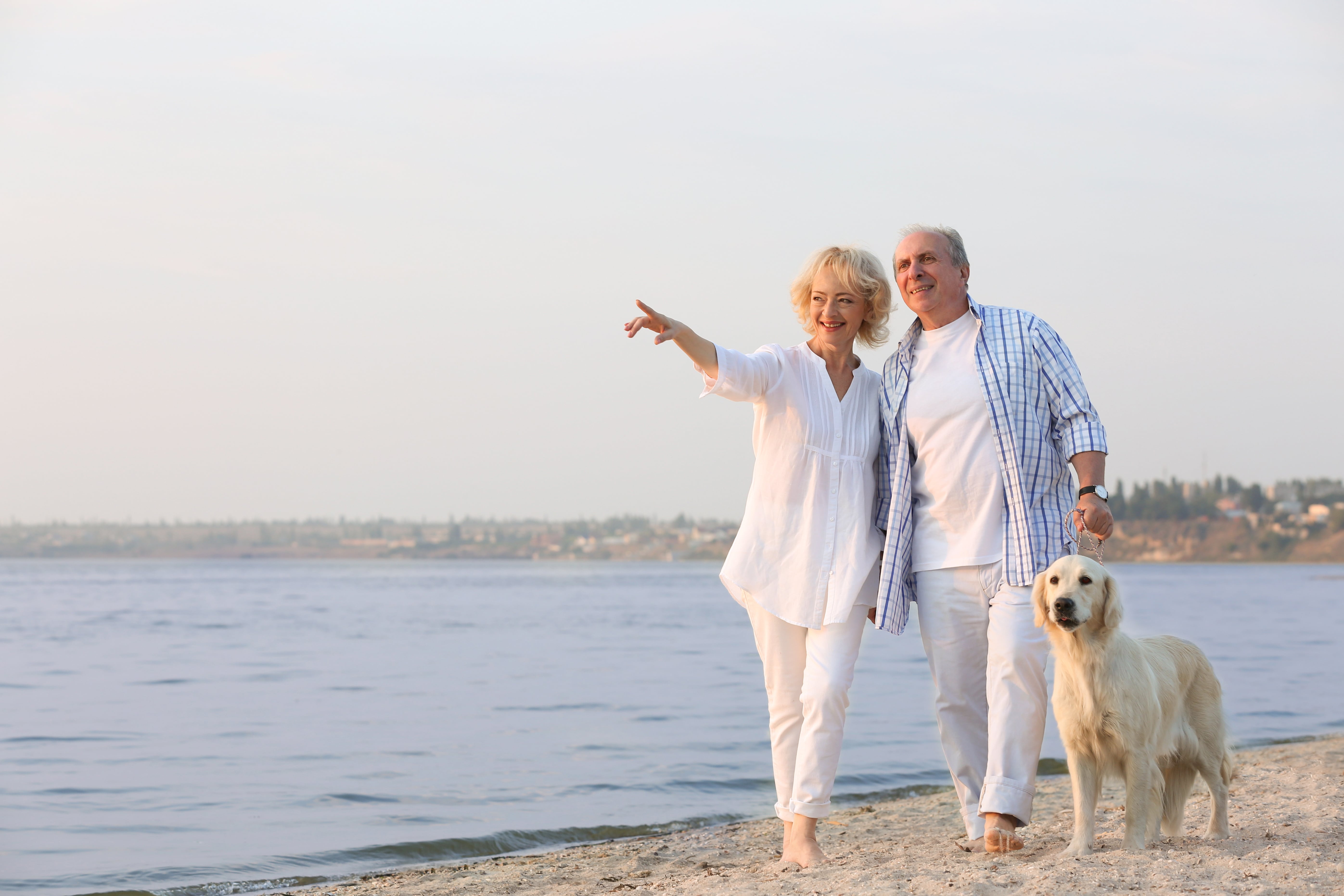 elder couple on a beach in Nassau County, NY